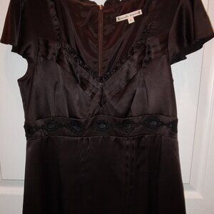 Nanette Lepore Silk Top Sweetheart Neck Short Flutter Sleeves Empire Waist SZ 8